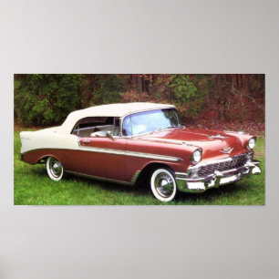 Chevrolet Bel Air cabrioletaffischer 1956 Poster