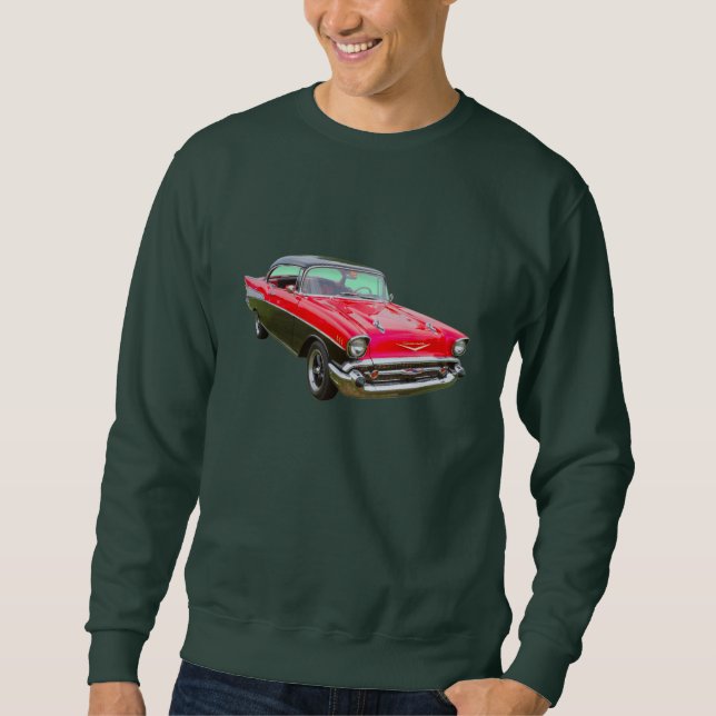 Chevrolet Bel Air klassikerbil 1957 Långärmad Tröja (Framsida)