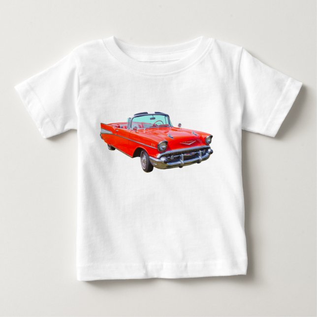Chevrolet Bel Air konvertibel antik bil 1957 Tee (Framsida)