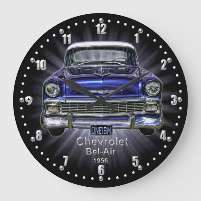 Chevrolet Bel-Luft 1956 Quartz Wall Clock Stor Klocka (Framsida)
