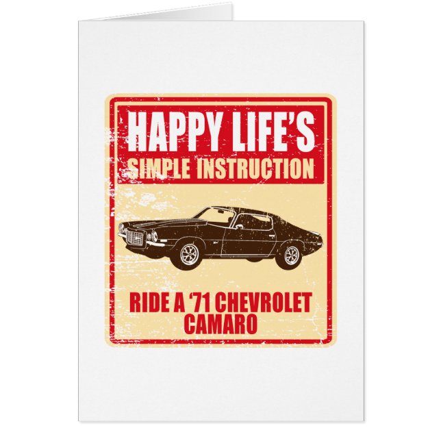 Chevrolet Camaro 1971 Hälsningskort (Framsidan)