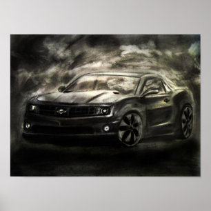 Chevrolet Camaro teckningtryck Poster