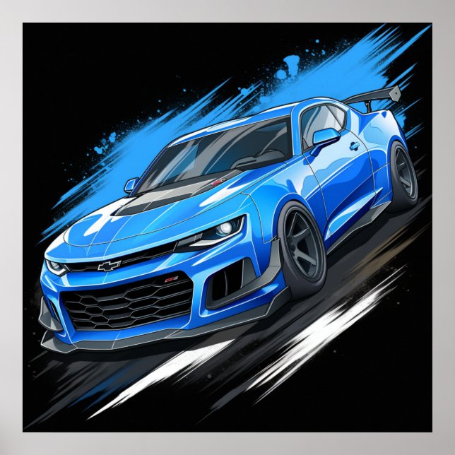 Chevrolet Camaro ZL1 Chevy Muscle Art Poster (Framsidan)