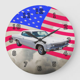 Chevrolet Caprice 1966 med amerikanska flaggan Stor Klocka