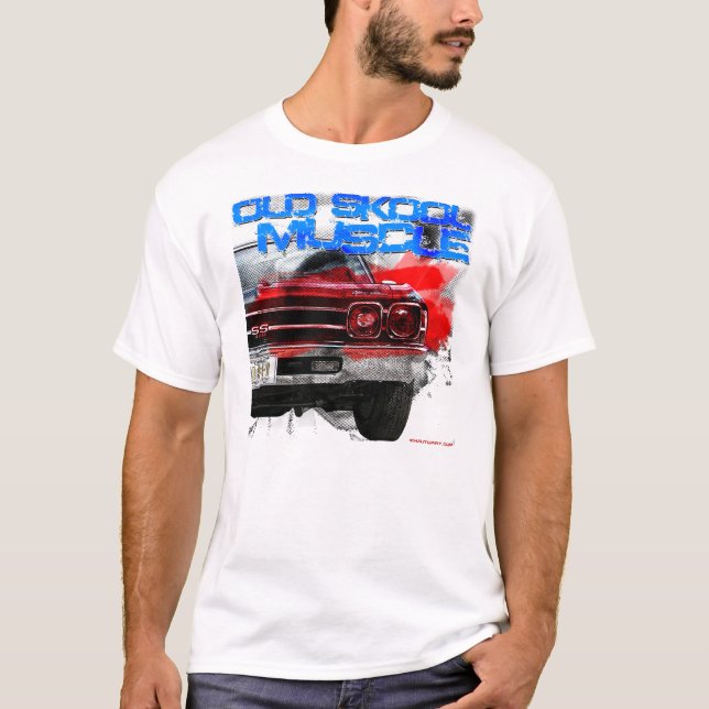 Chevrolet Chevelle gammal Skool muskel T-shirt (Framsida)