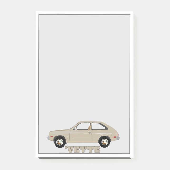 Chevrolet Chevette Vette beige retro Classic car Post-it Block (Framsida)