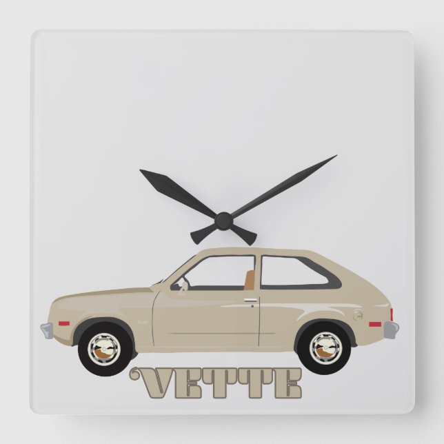 Chevrolet Chevette Vette retro Classic car Fyrkantig Klocka (Framsida)