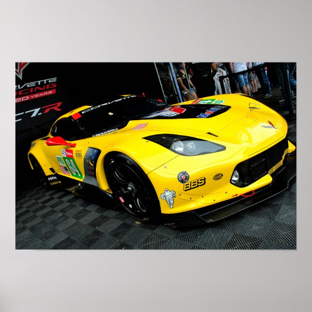 Chevrolet Corvette C7.R Front Side View Poster (Framsidan)