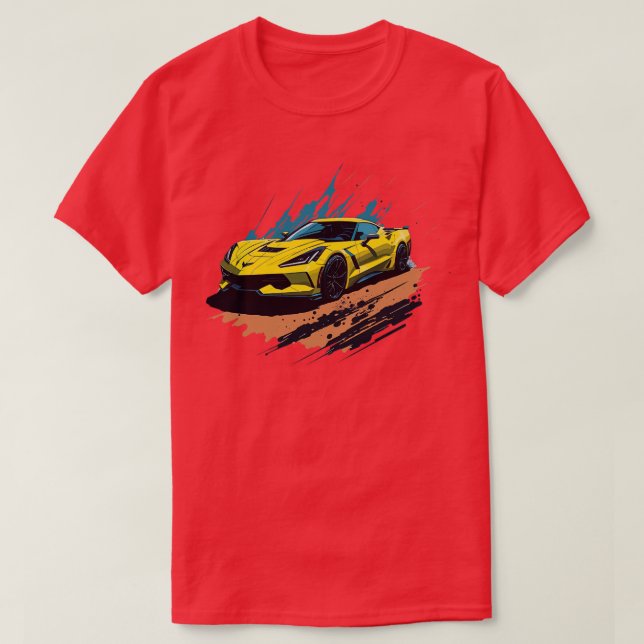 Chevrolet Corvette Stingray-bil T Shirt (Design framsida)