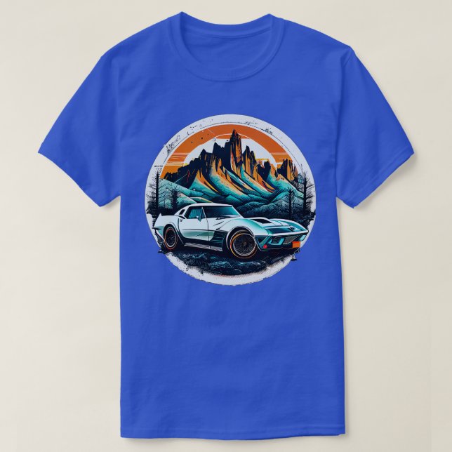 Chevrolet Corvette Vintage T Shirt (Design framsida)