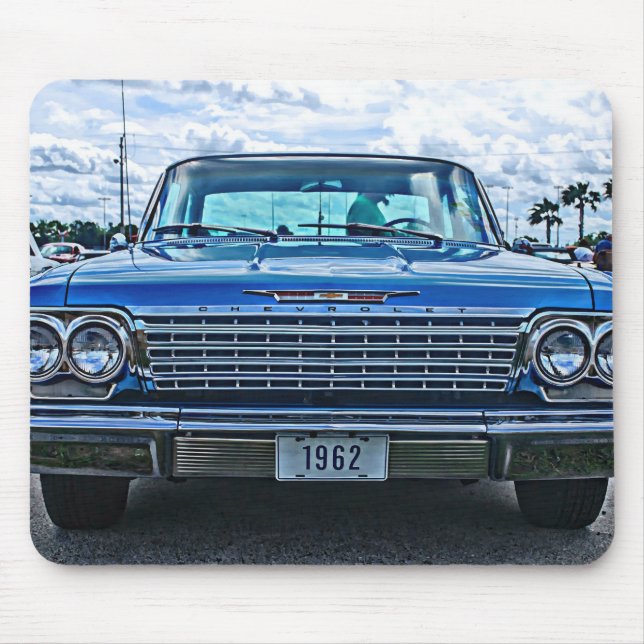 Chevrolet Impala Hotrod muskelbil 1962 Mousepad Musmatta (Framsidan)