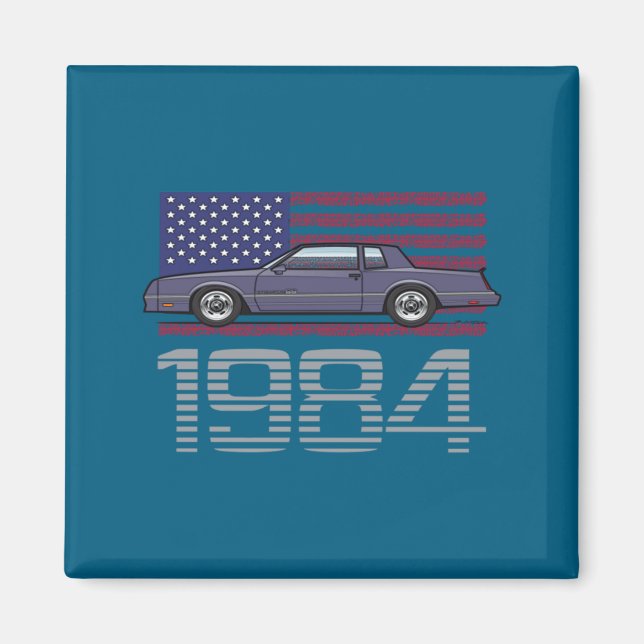 Chevrolet Monte Carlo Blå 1984  Magnet (Framsidan)