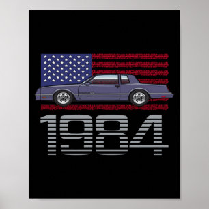 Chevrolet Monte Carlo Blå 1984  Poster