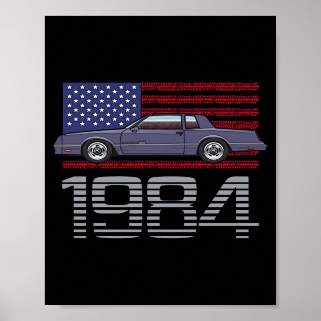 Chevrolet Monte Carlo Blå 1984  Poster (Framsidan)
