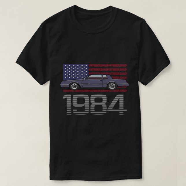Chevrolet Monte Carlo Blue 1984 T Shirt (Design framsida)