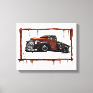 Chevrolet pickup lastbil 1946 canvastryck