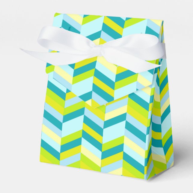 Chevron akvatint grön provgåva presentbox presentaskar (Framsidan Sidan)