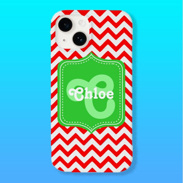 Chevron Anpassningsbar Monogram Chloe (Iphone 14 Case)