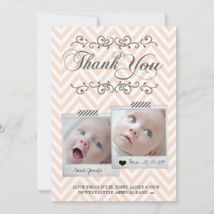 Chevron Baby Photos Tackkort-kort Anteckningskort