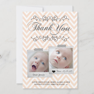 Chevron Baby Photos Tackkort-kort Anteckningskort