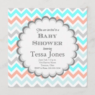 Chevron Baby Shower-inbjudan Inbjudningar