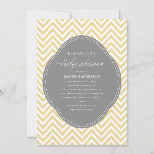 CHEVRON-BABYSHOWER | INBJUDAN TILL BABYSHOWER (Framsida)