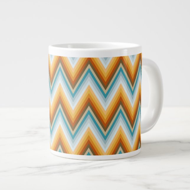 Chevron Background Mönster Jumbo Mugg (Framsida höger)