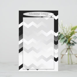 Chevron Black and White Stationery för handskrift