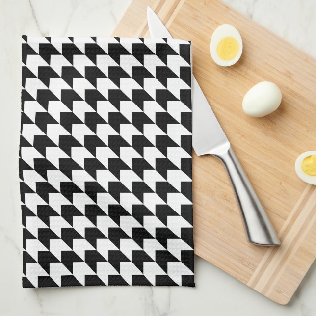 Chevron Black n White Kökshandduk (Vikt i Fjärdedel)