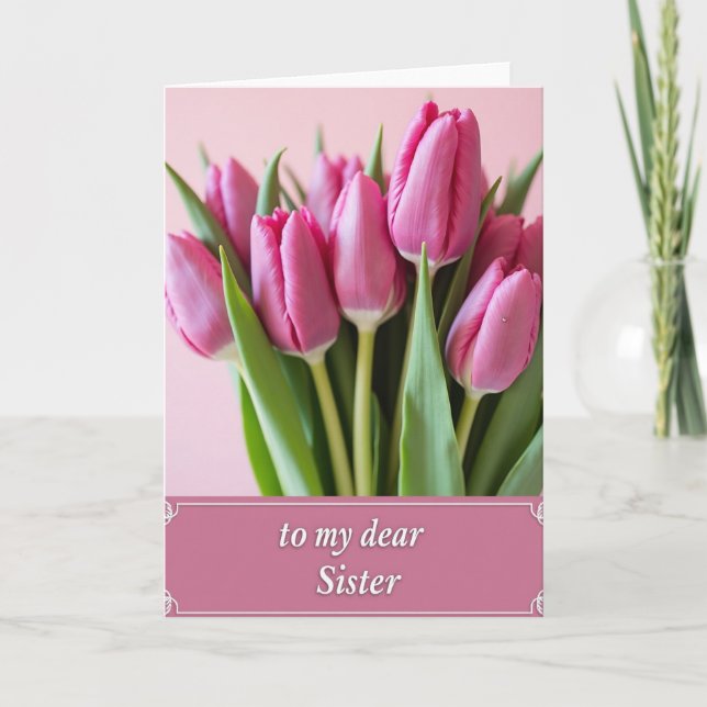 Chevron Blommor Syster Kort (Framsida)