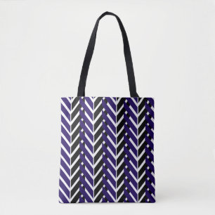 Chevron Blue White Mönster Tygkasse