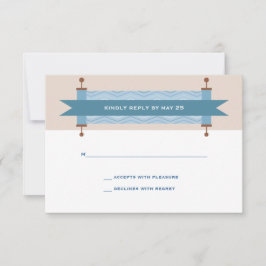 Chevron Blues Bar Mitzvah RSVP-kort OSA Kort