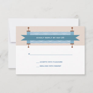 Chevron Blues Bar Mitzvah RSVP-kort OSA Kort