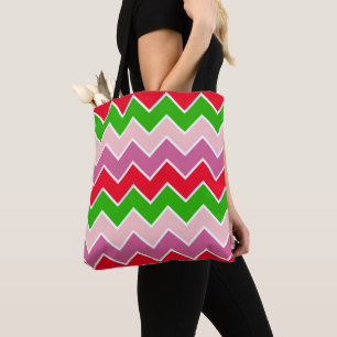 Chevron Bold Colorful Mönster Struktur Tygkasse