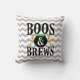 Chevron Boos och Brews Halloween Kudde