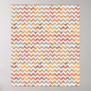 Chevron Bright med Artist Grunge Struktur Poster