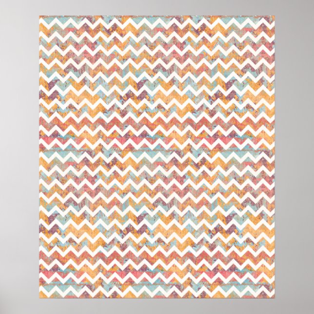 Chevron Bright med Artist Grunge Struktur Poster (Framsidan)
