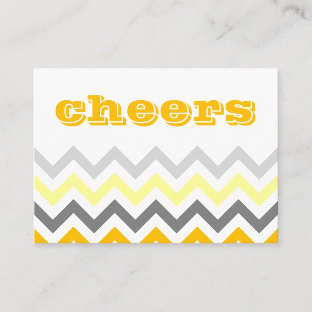 Chevron Bröllop Place Cards Placeringskort (Framsida)