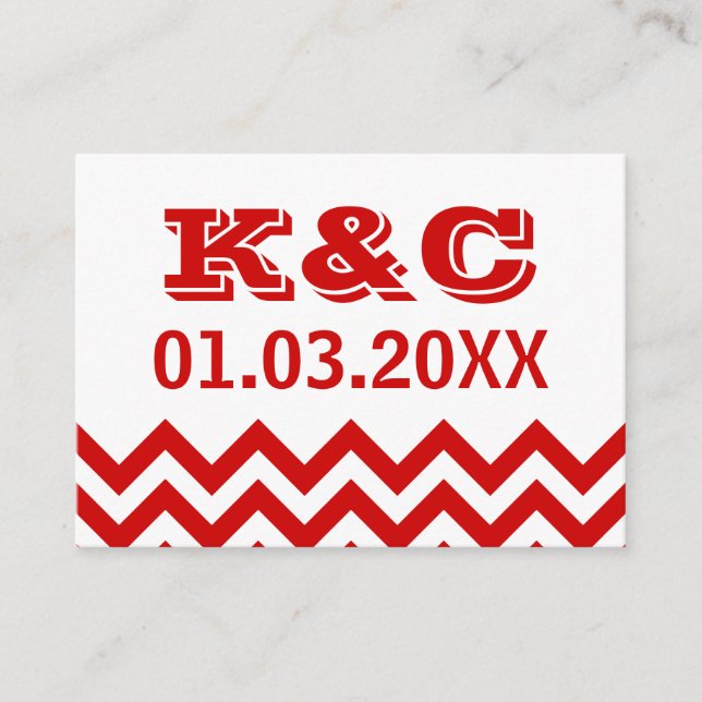 Chevron Bröllop Place Cards Placeringskort (Framsida)