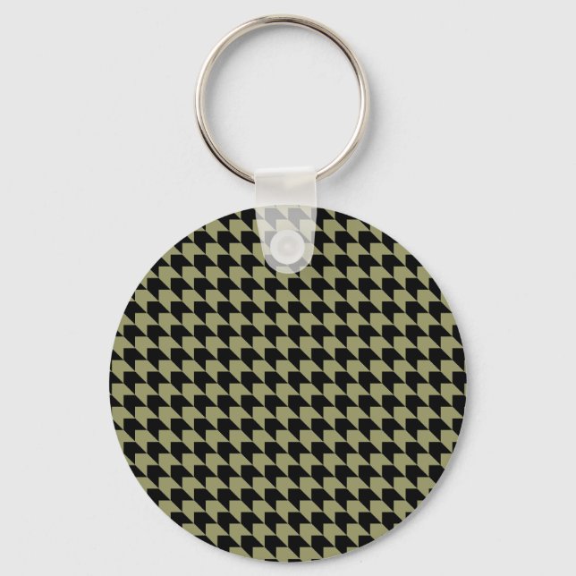 Chevron Checks Avocado and Black Nyckelring (Framsida)