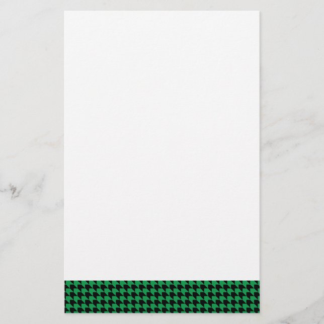 Chevron Checks Grönt och Black Brevpapper (Framsida)