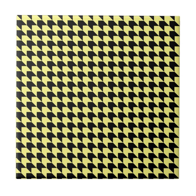Chevron Checks Gult och Black Kakelplatta (Framsidan)