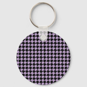 Chevron Checks Lilac and Black Nyckelring