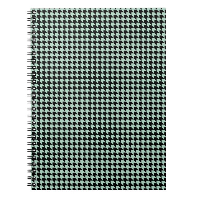 Chevron Checks Seafoam and Black Anteckningsbok (Framsidan)