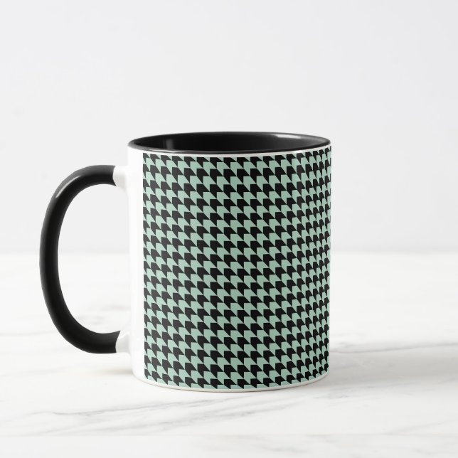 Chevron Checks Seafoam and Black Mugg (Vänster)