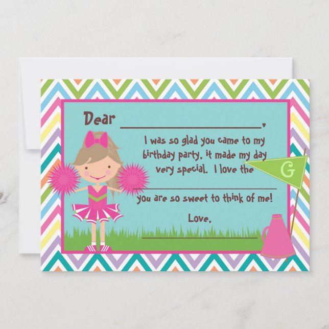 Chevron Cheer Platta Tacksamhetslappar Tack Kort (Framsida)