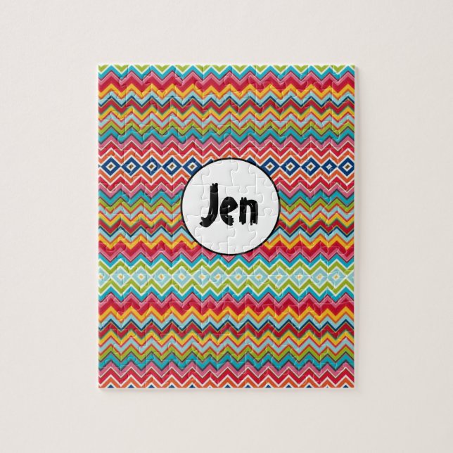Chevron Colorful Jigszawa Puzzle Pussel (Vertikal)