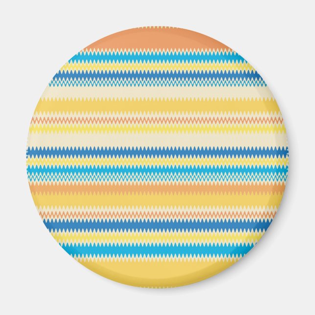 Chevron Colorful Zigzag Rand Decorative Magnet (Framsidan)