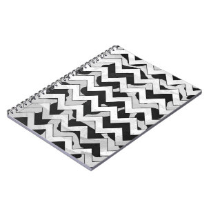Chevron Cow Black and White Anteckningsbok Med Spiral