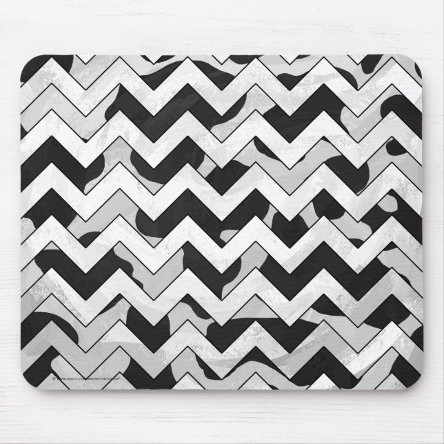 Chevron Cow Black and White Musmatta (Framsidan)
